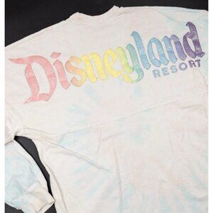 Disneyland Resort Spirit Jersey Adult Small Glitter Tie-Dye Colorful Long Sleeve